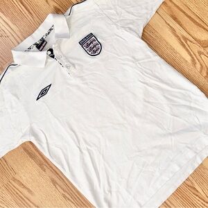 Vintage England Umbro Training Polo Futbol Soccer Jersey Mens XL